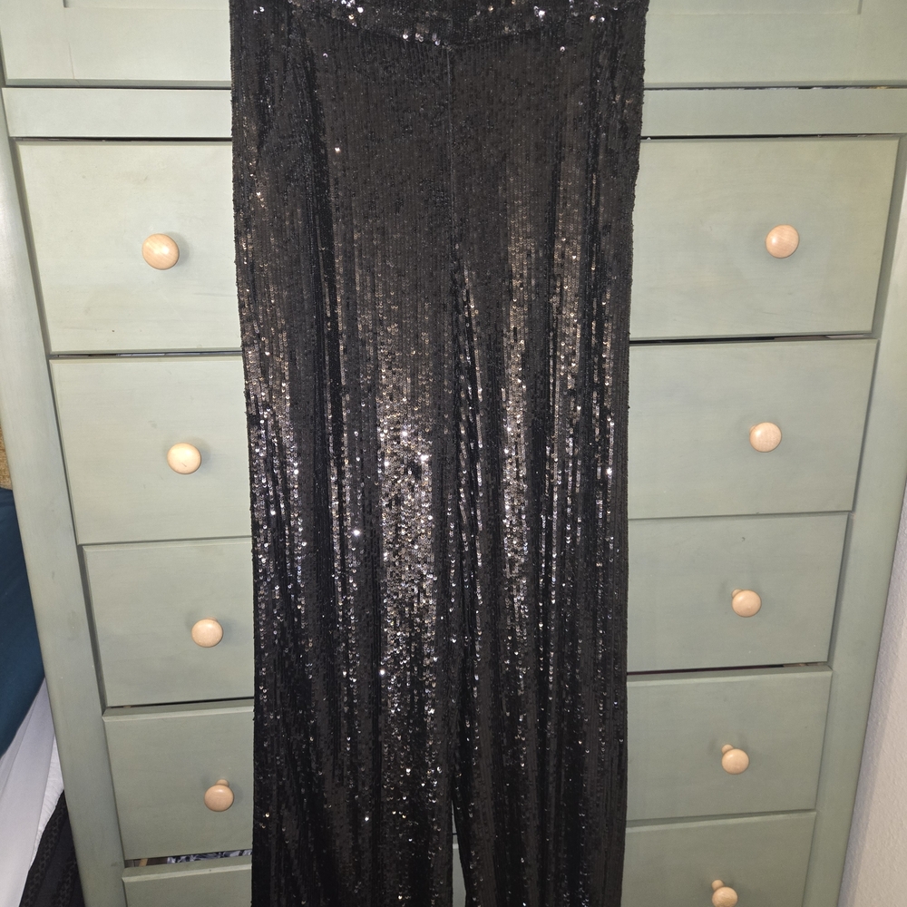 Incredible Black Sequin Slacks EXPRESS